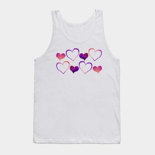 Watercolour pink and purple hearts (Valentines day) Tank Top